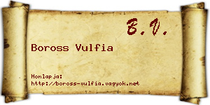 Boross Vulfia névjegykártya